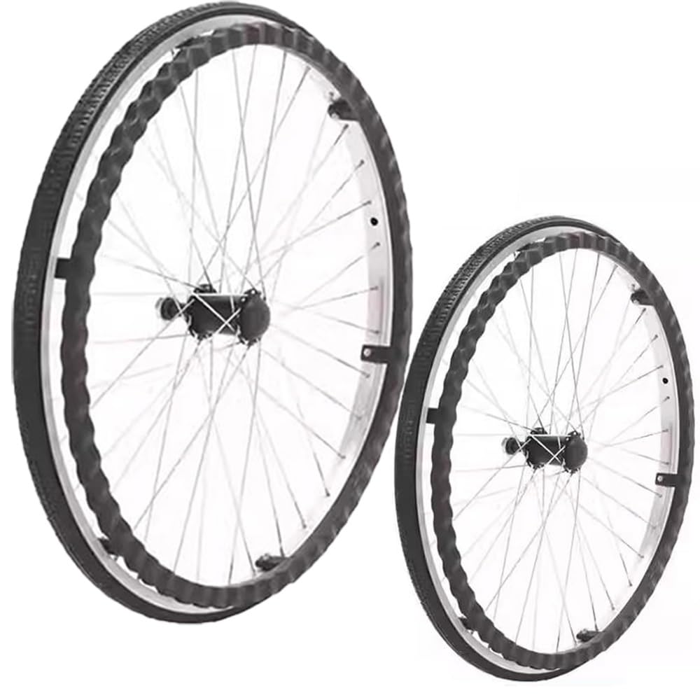 2er-Set Rollstuhl-Hinterradzubehör, 24-Zoll-Hinterräder für Rollstühle, Vollgummireifen aus Polyurethan, Anti-Rutsch-Lenkräder für Rollstühle 2er-Set Rollstuhl-Hinterradzubehör, 24-Zoll-Hinterräder für Rollstühle, Vollgummireifen aus Polyurethan, Anti-Rutsch-Lenkräder für Rollstühle von KHYTEBV