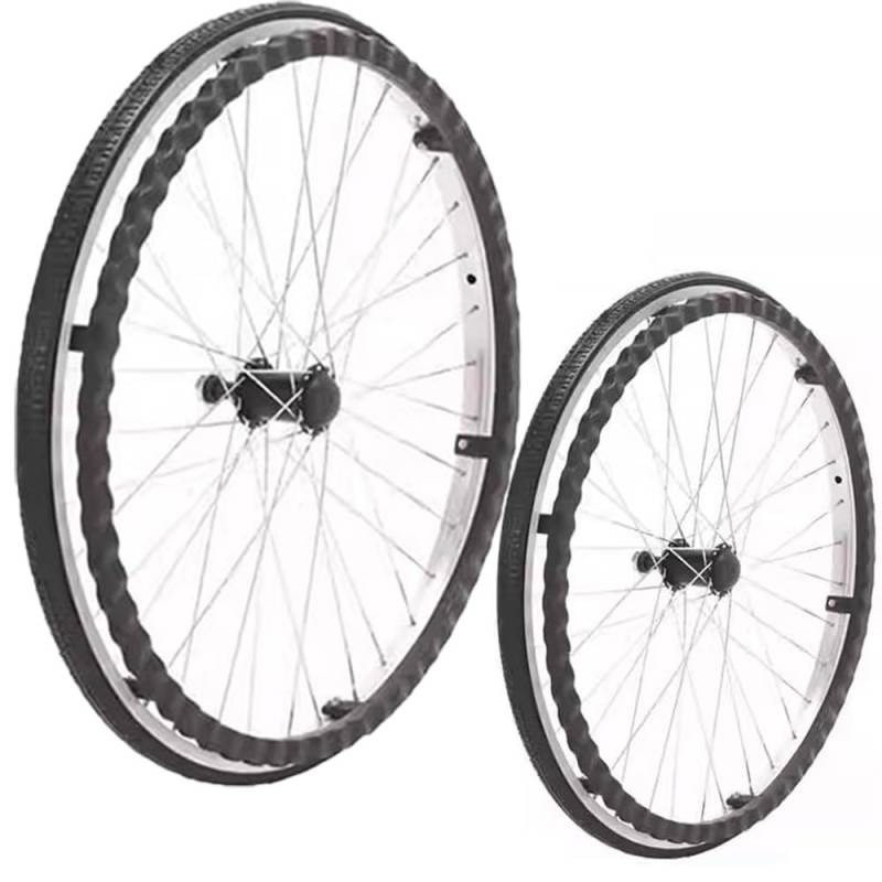 2er-Set Rollstuhl-Hinterradzubehör, 24-Zoll-Hinterräder für Rollstühle, Vollgummireifen aus Polyurethan, Anti-Rutsch-Lenkräder für Rollstühle von KHYTEBV