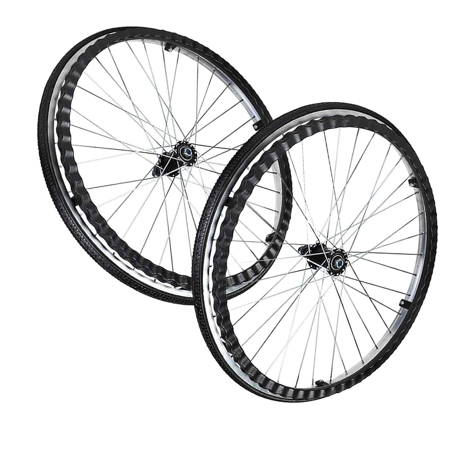 2er-Set Rollstuhlräder, 22 Zoll, 24 Zoll, Rollstuhl-Hinterrad, pannensicheres Vollreifen-Rollstuhl-Hinterrad, passend für die meisten manuellen Rollstühle) von KHYTEBV