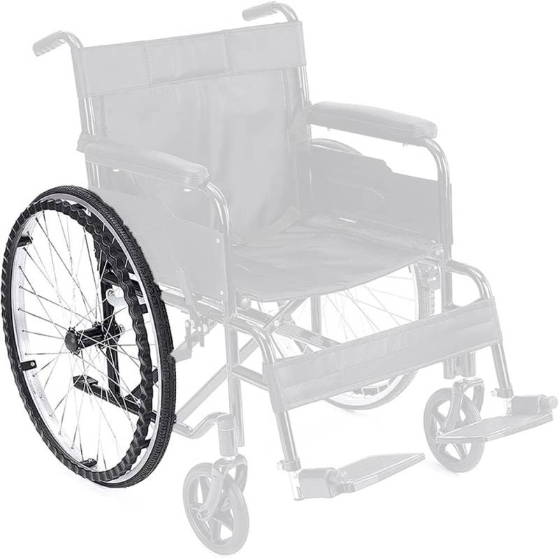 2x 22 Zoll Rollstuhlräder Ersatz-Hinterrad, 24 X 1 3/8, Aluminiumlegierung Rollstuhl-Hinterrad, Vollreifen, Viele Standard-Rollstühle mit manueller Steuerung von KHYTEBV