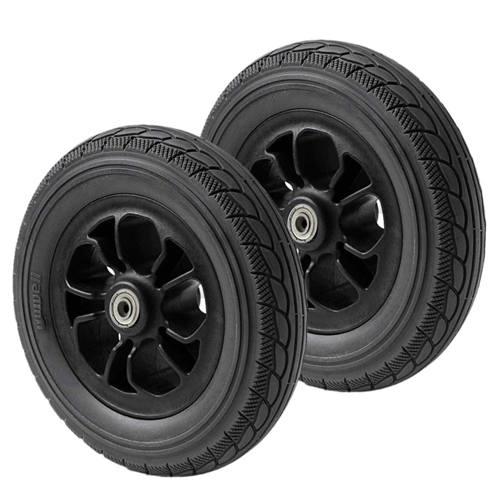 8-Zoll-Rollstuhl-Vorderräder, Radersatzteile für Elektrorollstühle, Vollreifen, pannensichere Lenkrolle, Schwarz, 2 STÜCK 8-Zoll-Rollstuhl-Vorderräder, Radersatzteile für Elektrorollstühle, Vollreifen, pannensichere Lenkrolle, Schwarz, 2 STÜCK von KHYTEBV