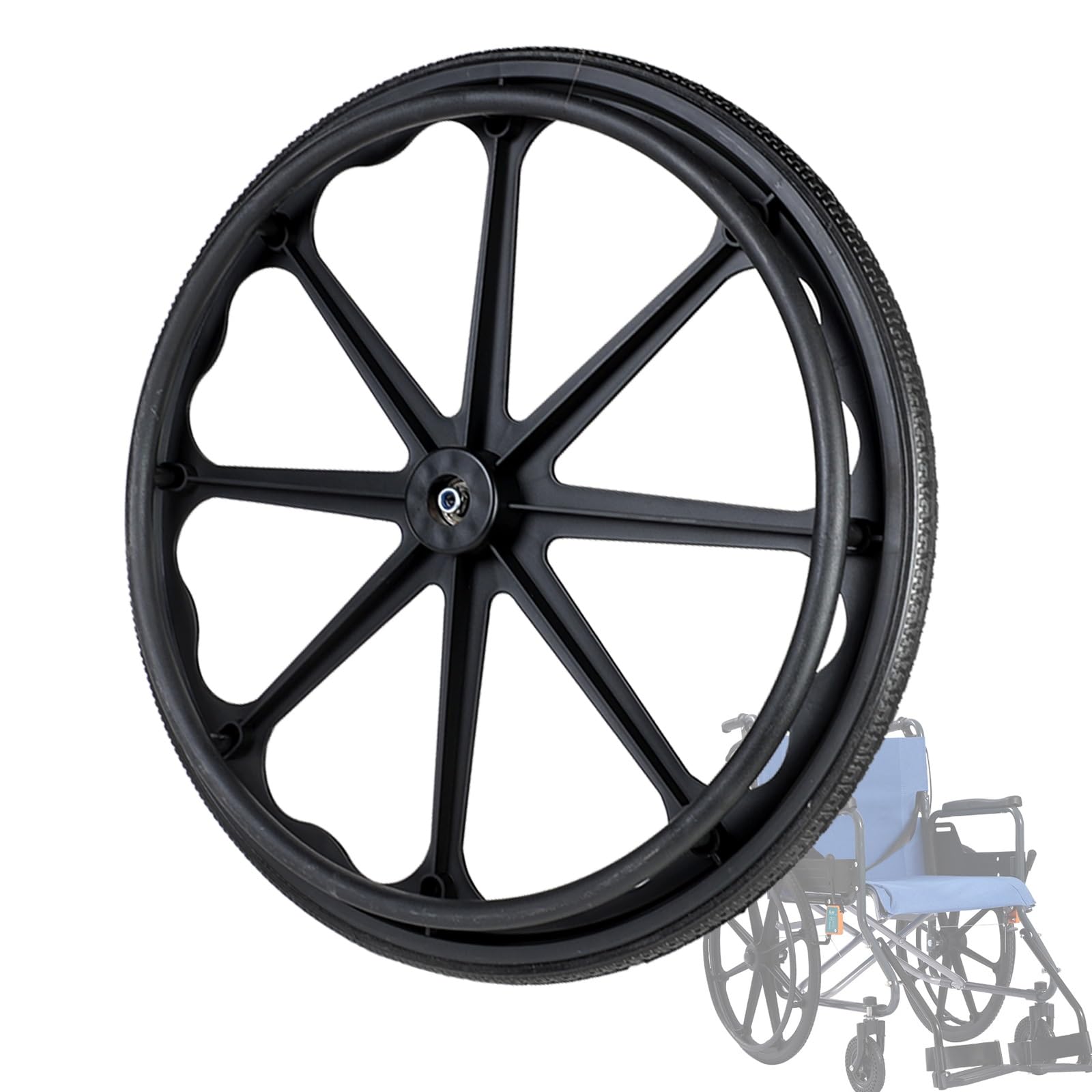 Ersatz-Hinterräder für Rollstühle, 20, 22 und 24 Zoll, Polyurethan-Rad, 2er-Set, rutschfest, pannensicher, Polyurethan, massiv, für manuelle Rollstühle Ersatz-Hinterräder für Rollstühle, 20, 22 und 24 Zoll, Polyurethan-Rad, 2er-Set, rutschfest, pannensicher, Polyurethan, massiv, für manuelle Rollstühle von KHYTEBV