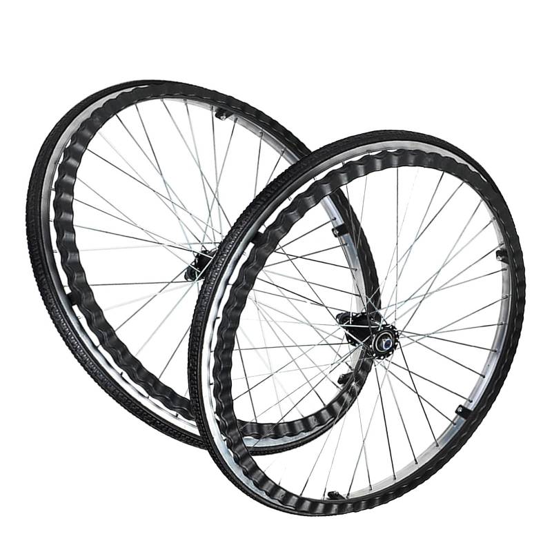 Ersatz-Rollstuhlräder, 2 Stück, 24 Zoll, Vollreifenkonstruktion, pannensicheres Vollreifen-Hinterrad für Rollstühle, passend für die meisten manuellen Rollstühle von KHYTEBV