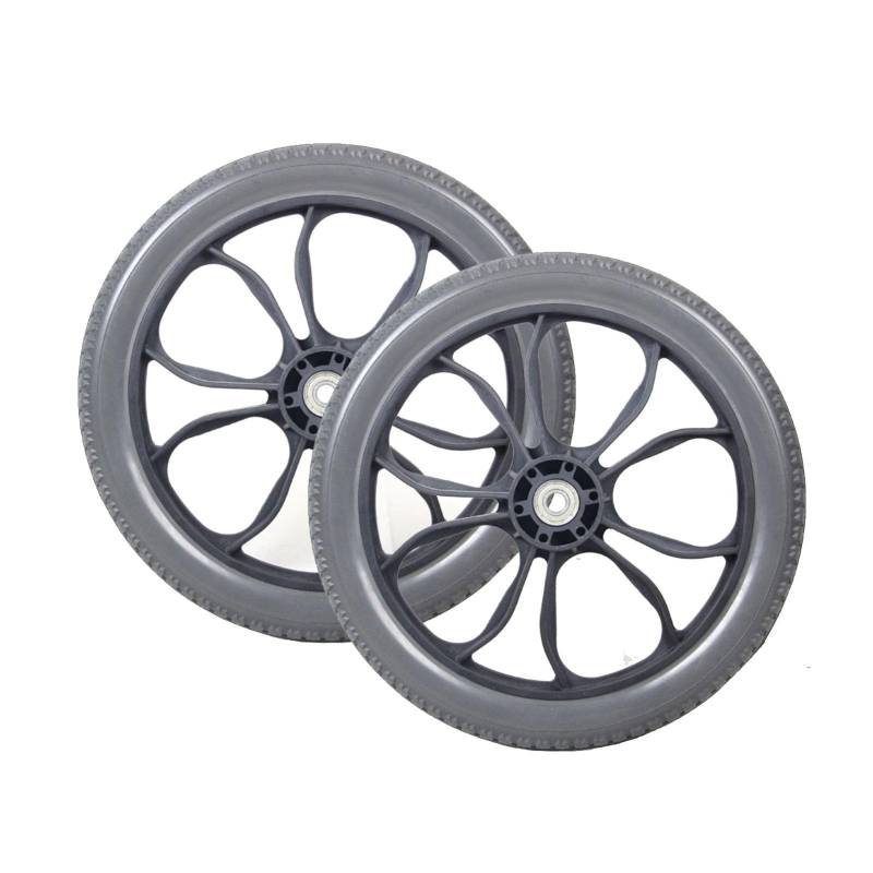 Ersatz-Rollstuhlräder, Rollstuhl-Lenkrollen, 2 Stück, 14-Zoll-Hinterräder für manuelle Rollstühle, 14 x 1,75 PU-Vollgummi-Ersatz-Rollstuhlräder von KHYTEBV