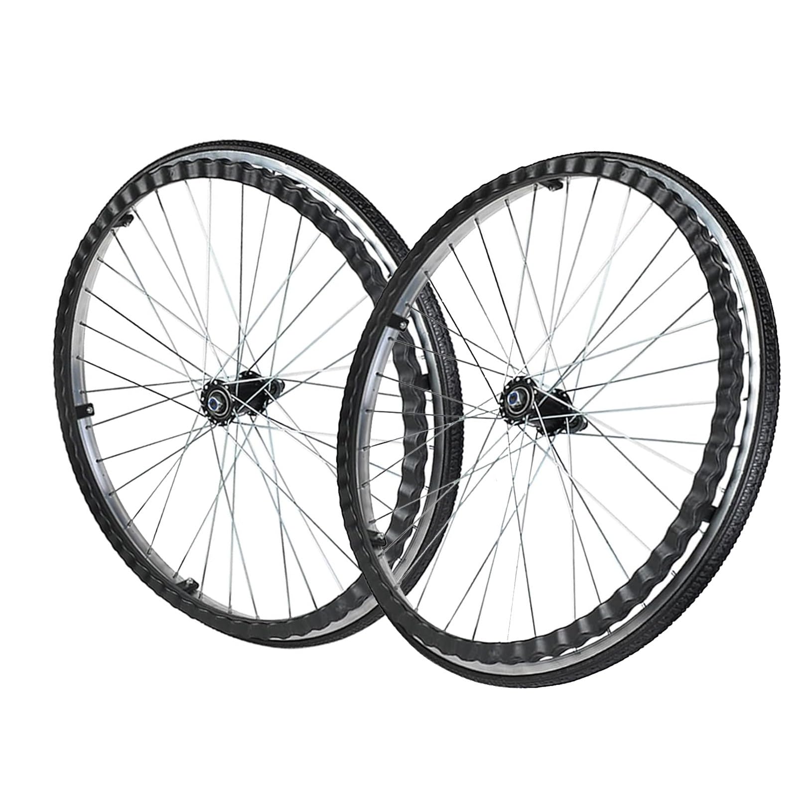 Ersatz-Rollstuhlräder, Rollstuhl-Lenkrollen, Rollstuhl-Ersatzräder, 2er-Pack, 24-Zoll-nicht pneumatisches Vollrollstuhl-Hinterrad Ersatz-Rollstuhlräder, Rollstuhl-Lenkrollen, Rollstuhl-Ersatzräder, 2er-Pack, 24-Zoll-nicht pneumatisches Vollrollstuhl-Hinterrad von KHYTEBV