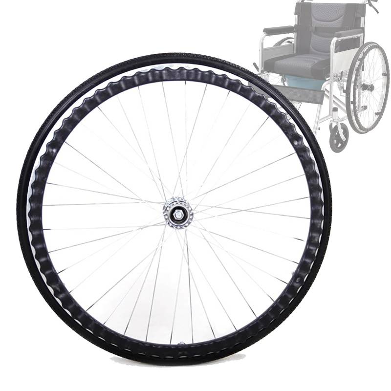 Ersatz-Rollstuhlräder, Rollstuhl-Lenkrollen, Rollstuhl-Ersatzräder, 2er-Pack, 24-Zoll-nicht pneumatisches Vollrollstuhl-Hinterrad von KHYTEBV