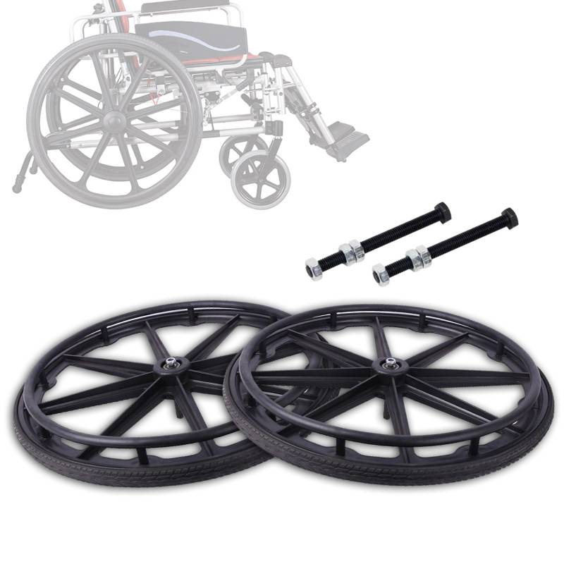 Ersatz-Rollstuhlräder, Rollstuhl-Lenkrollen 1 Paar Rollstuhl-Hinterrad, Rollstuhl-Lenkrollenbaugruppe, Ersatz für Rollstühle R von KHYTEBV