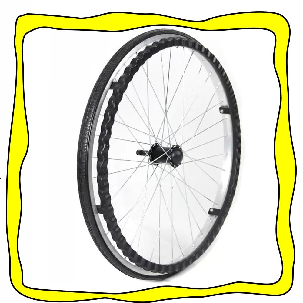 Ersatz des Hinterrads für Rollstühle, pannensichere Vollgummireifen - 24, schwarzes Rollstuhl-Lenkrad mit Lagern und Handrad, nicht pneumatischer Reifen Ersatz des Hinterrads für Rollstühle, pannensichere Vollgummireifen - 24, schwarzes Rollstuhl-Lenkrad mit Lagern und Handrad, nicht pneumatischer Reifen von KHYTEBV