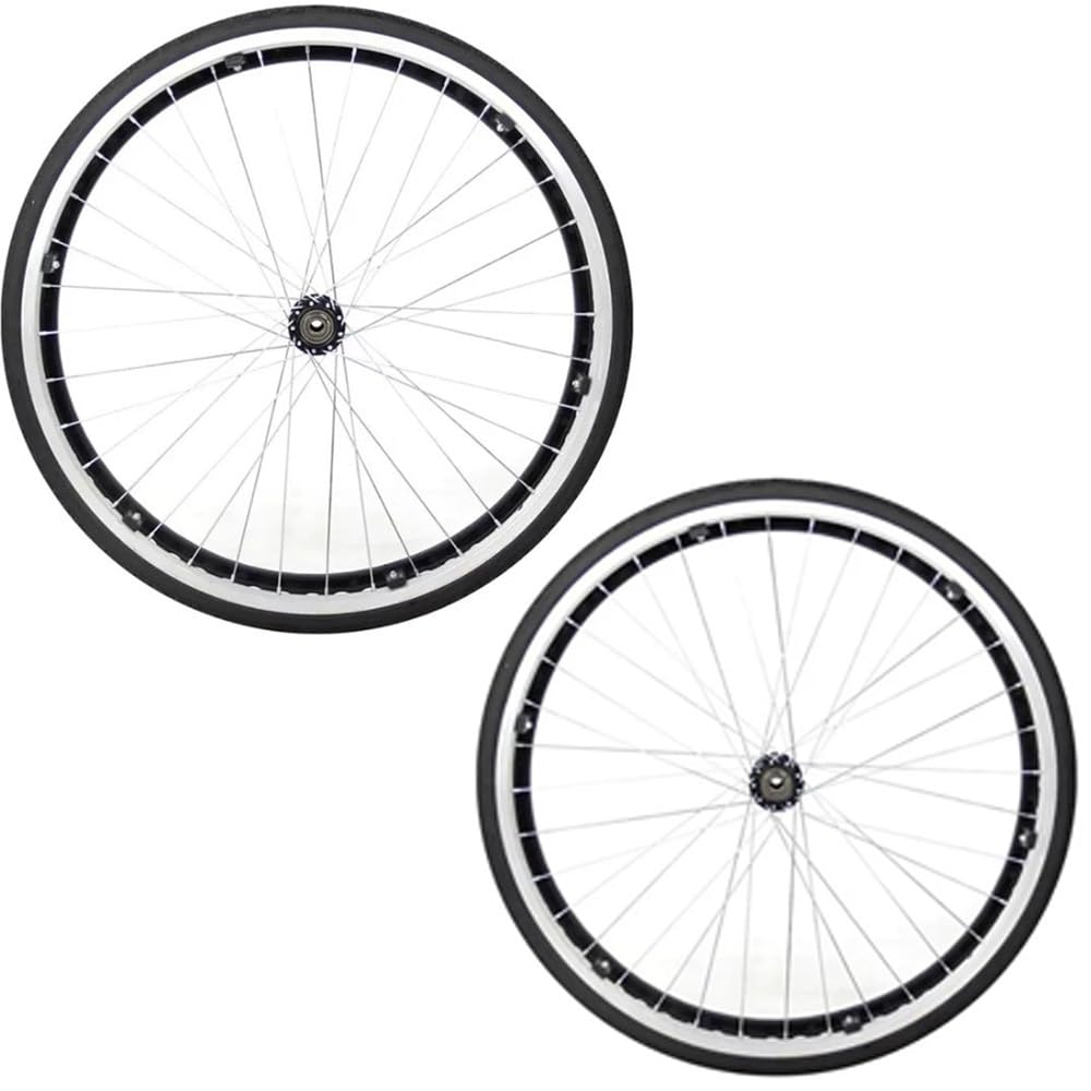 Ersatzräder für Rollstühle, 22-Zoll-Lenkrad für Rollstühle, Zubehör für Hinterräder manueller Rollstühle, PU-Vollrad, 2er-Set, Schwarz/Grau Ersatzräder für Rollstühle, 22-Zoll-Lenkrad für Rollstühle, Zubehör für Hinterräder manueller Rollstühle, PU-Vollrad, 2er-Set, Schwarz/Grau von KHYTEBV