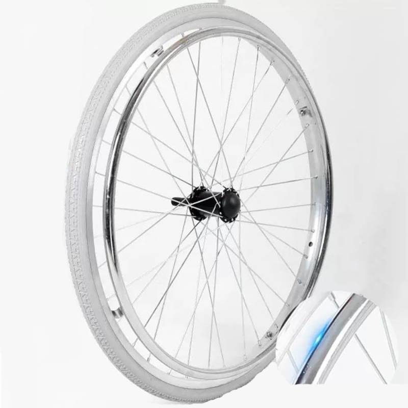 Ersatzteile für das Hinterrad des Rollstuhls, pannensicheres 24-Zoll-Rollstuhl-Lenkrad, manuelles Rollstuhl-Ersatzrad für behinderte alte Menschen von KHYTEBV