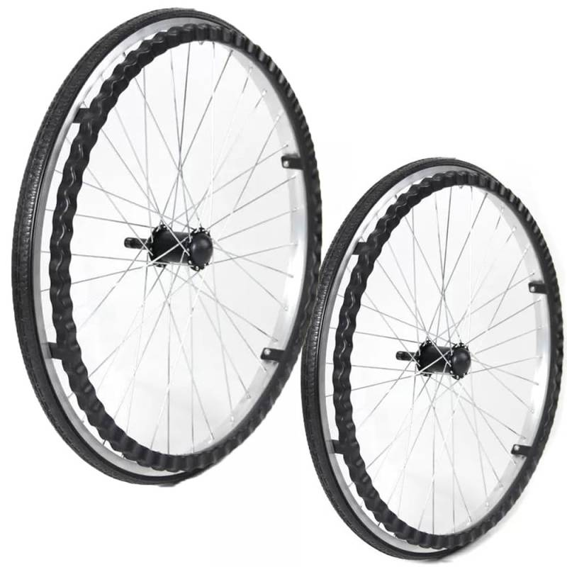 Hinterräder Für Rollstühle, 1 Paar, 24-Zoll-Ersatzteile Für Die Hinterräder Des Rollstuhls, Rutschfestes, Massivrad Für Manuelle Rollstühle, Aluminium A von KHYTEBV
