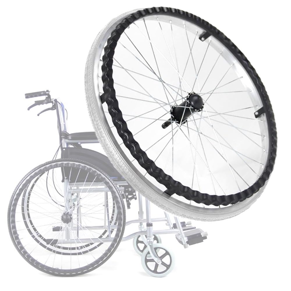 Manuelle Rollstuhlrolle, 22" 24" Hinterräder für Rollstühle, rutschfestes Polyurethanrad, universelles Zubehör für Rollstuhl-Hinterräder, Aluminium Manuelle Rollstuhlrolle, 22" 24" Hinterräder für Rollstühle, rutschfestes Polyurethanrad, universelles Zubehör für Rollstuhl-Hinterräder, Aluminium von KHYTEBV