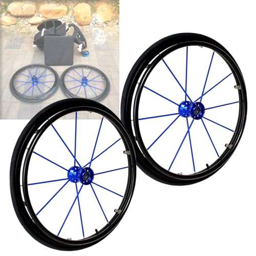 Manuelle Rollstuhlrollen, 24-Zoll-Radersatz, Hinterräder für Rollstühle, 2 Stück, Schnellspannräder mit Lager, Aluminium-Radnabe, 1/2 Zoll Be Manuelle Rollstuhlrollen, 24-Zoll-Radersatz, Hinterräder für Rollstühle, 2 Stück, Schnellspannräder mit Lager, Aluminium-Radnabe, 1/2 Zoll Be von KHYTEBV