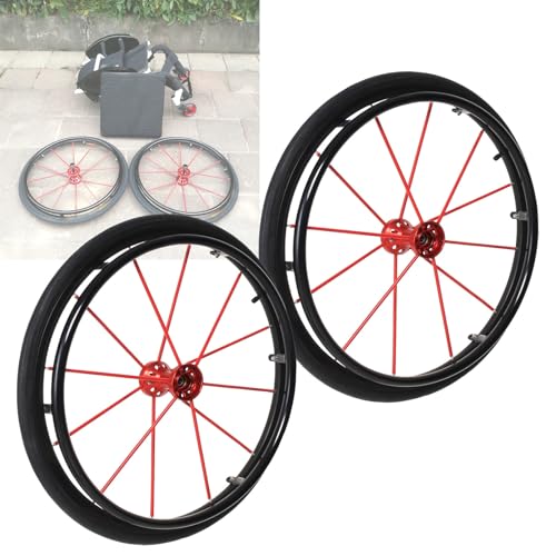 Manuelle Rollstuhlrollen, 24-Zoll-Radersatz, Hinterräder für Rollstühle, 2 Stück, Schnellspannräder mit Lager, Aluminium-Radnabe, 1/2 Zoll Be Manuelle Rollstuhlrollen, 24-Zoll-Radersatz, Hinterräder für Rollstühle, 2 Stück, Schnellspannräder mit Lager, Aluminium-Radnabe, 1/2 Zoll Be von KHYTEBV