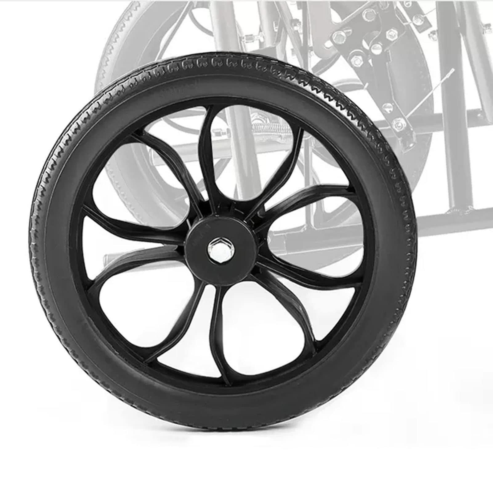 Rollstuhl-Ersatzrad, Rollstuhl-Hinterräder, 14-Zoll-Zubehör für manuelle Rollstühle, Hinterrad-Ersatzrad, Nicht aufblasbares Rad/Schwarz/1 Stück Rollstuhl-Ersatzrad, Rollstuhl-Hinterräder, 14-Zoll-Zubehör für manuelle Rollstühle, Hinterrad-Ersatzrad, Nicht aufblasbares Rad/Schwarz/1 Stück von KHYTEBV