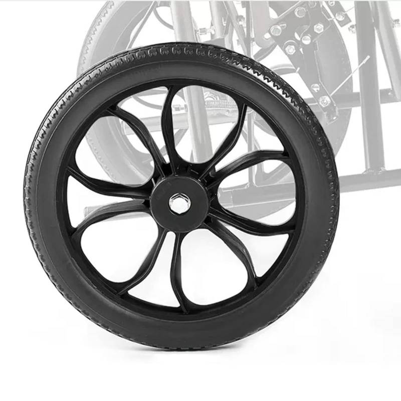 Rollstuhl-Ersatzrad, Rollstuhl-Hinterräder, 14-Zoll-Zubehör für manuelle Rollstühle, Hinterrad-Ersatzrad, Nicht aufblasbares Rad/Schwarz/1 Stück von KHYTEBV