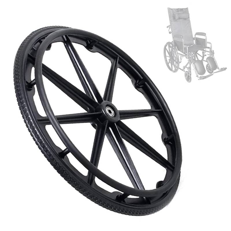 Rollstuhlradbaugruppe, Zubehör für manuelles Hinterrad für Rollstühle, 24-Zoll-Ersatzrad für Hinterräder für Rollstühle, Nylonnabe hinten, Rollstuhlräder von KHYTEBV