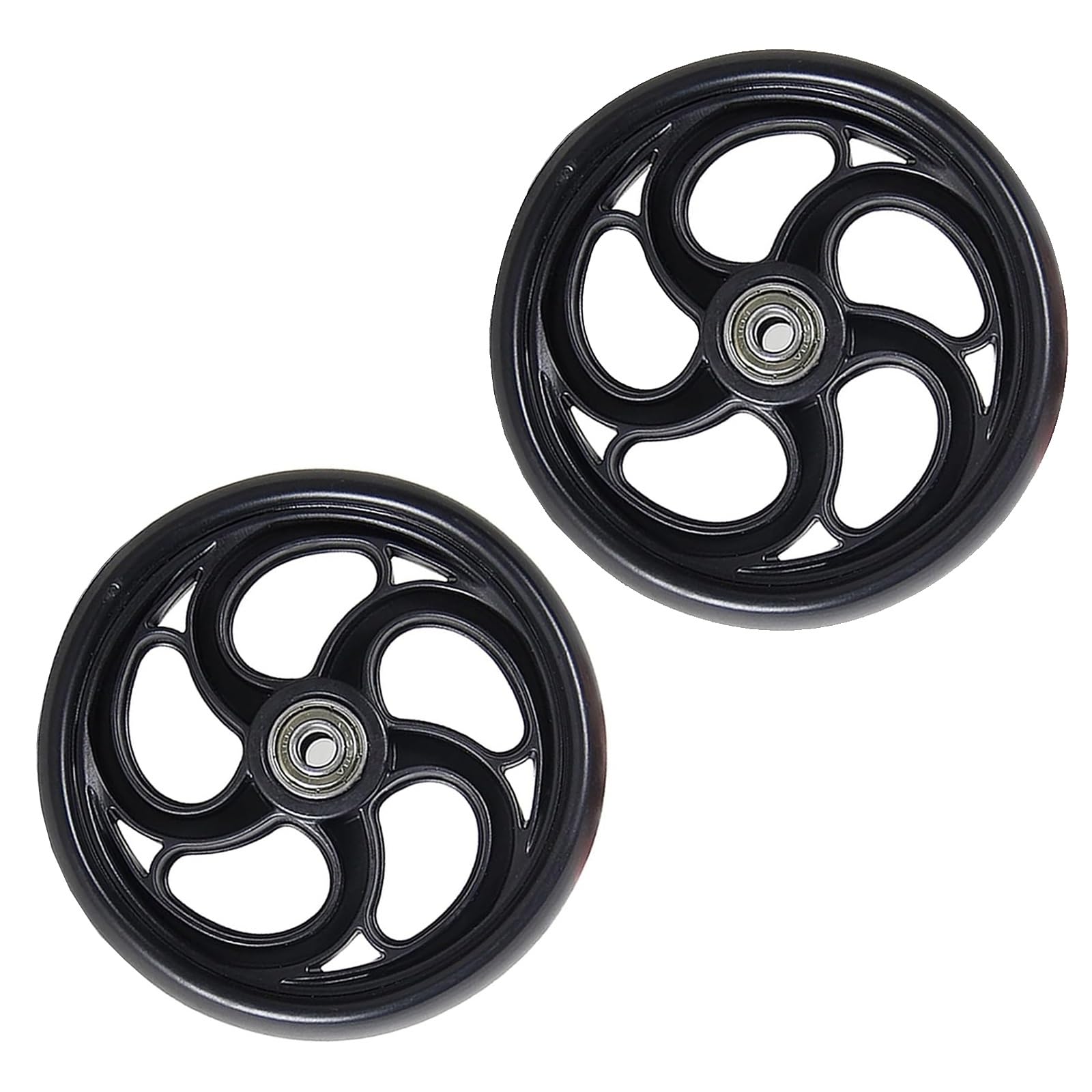 Schwarze Rollstuhl-Vorderräder, 8-Zoll-Vollreifen vorne, Rollstuhlreifen, verschleißfest und rutschfest, Hochleistungsrad für viele Standardrollstühle Schwarze Rollstuhl-Vorderräder, 8-Zoll-Vollreifen vorne, Rollstuhlreifen, verschleißfest und rutschfest, Hochleistungsrad für viele Standardrollstühle von KHYTEBV
