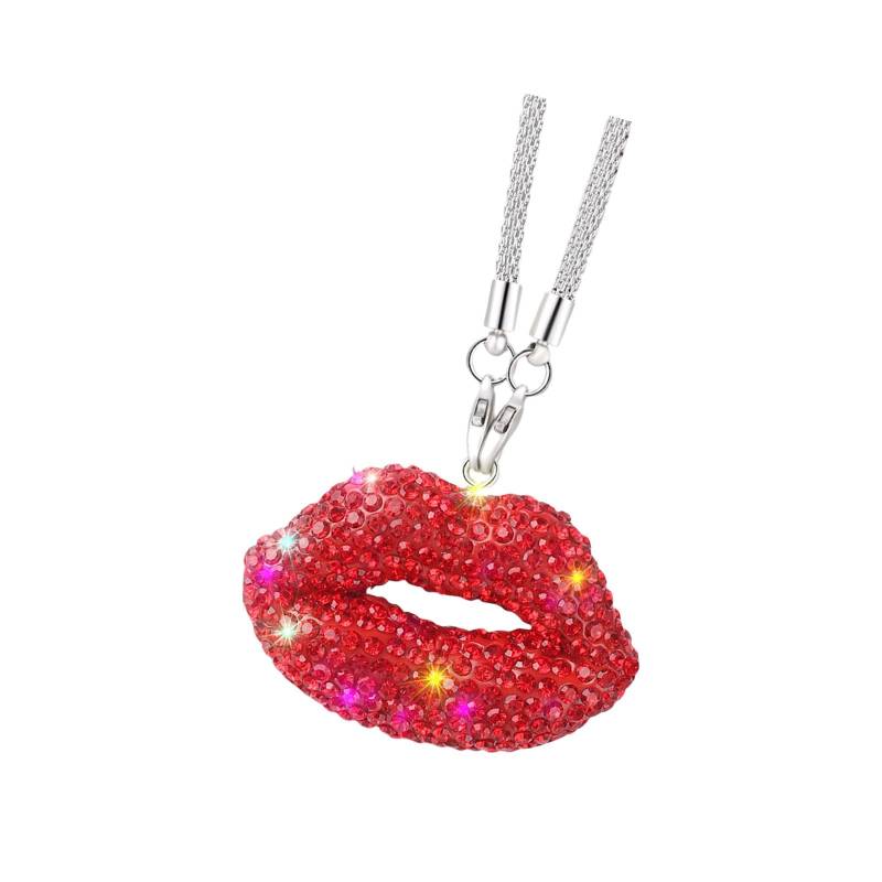 Aufregende Lippenkristallauto Rückblick Gla Ornament Stilvolle Hängende Anhänger Mode Auto Ornament Bunt Für Frauen von KHZen