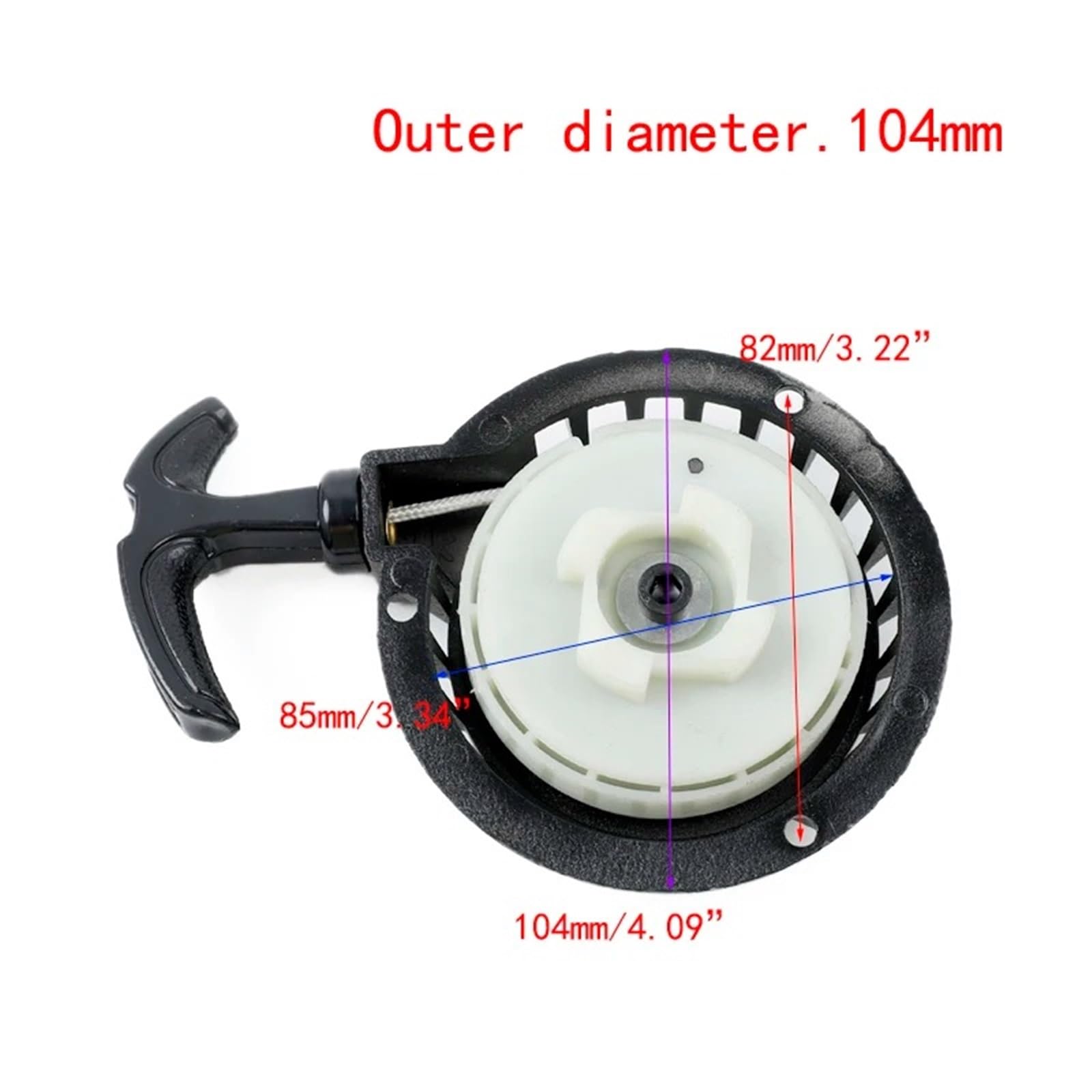 Anlasserrelais Metall Für Mini Moto Easy Pull Start Pullstarter Für 49cc Für Mini Quad ATVs Dirt Bike Motoren Schwarz Antrieb(104mm) von KIFWGIH