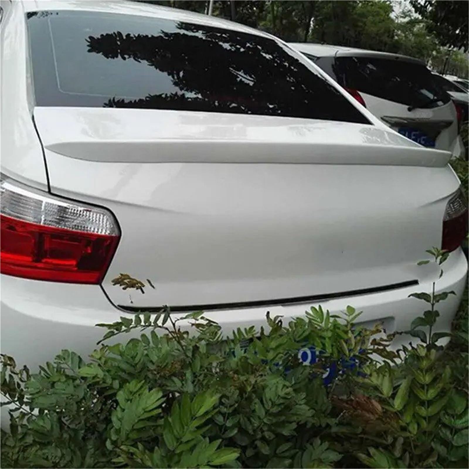 Auto Spoiler Wing Für Citroen Für Elysee 2014 2015 2016 2017 Lip Spoiler ABS Material Auto Hinten Flügel Primer Carbon Faser Look Farbe Spoiler(Unpainted) von KIFWGIH