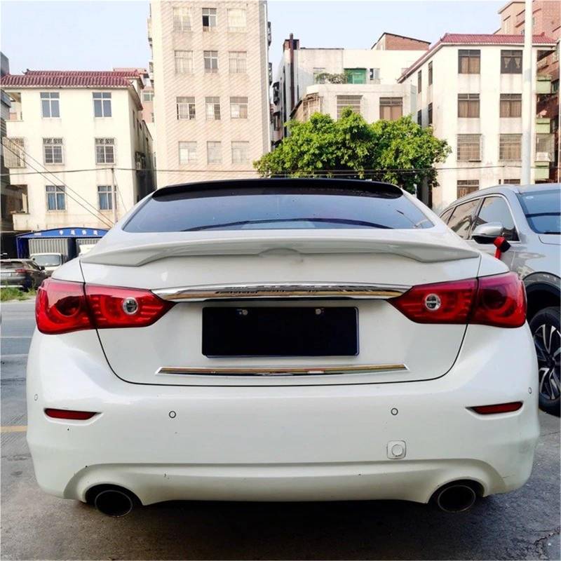 Auto Spoiler Wing Für Infiniti Q50 Q50S Q50L 2014 2015-2022 2023 JP Style Schwarz Weiß Carbonfasermuster Heckspoiler Kofferraumflügel FRP Wabenstruktur Geschmiedet(No Color) von KIFWGIH