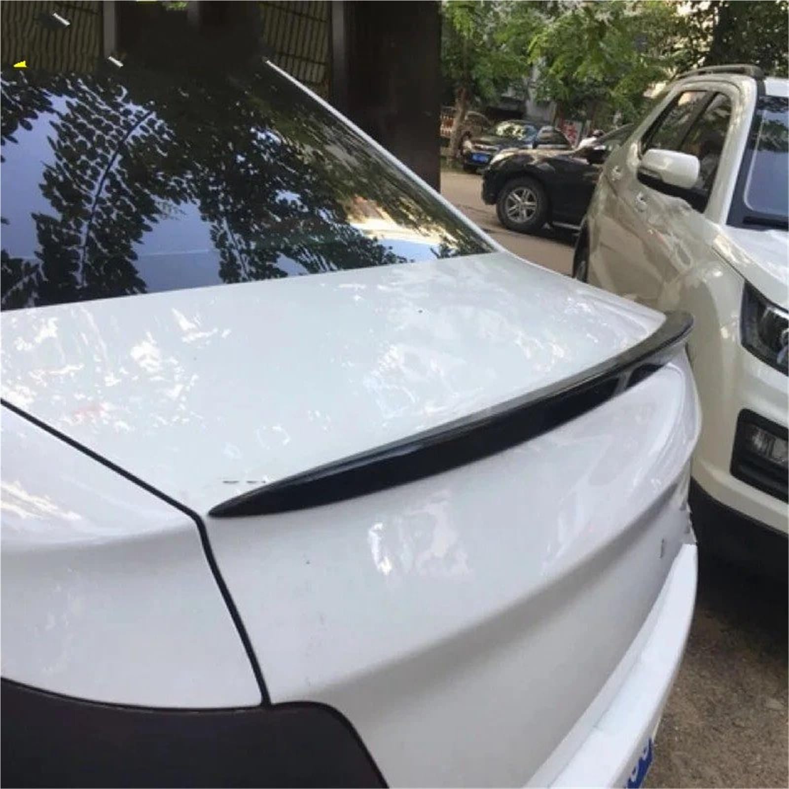 Auto Spoiler Wing Für Peugeot 301 2013 2014 2015 Spoiler ABS Material Auto Hinten Flügel Primer Farbe Heckspoiler(Dark Grey) von KIFWGIH