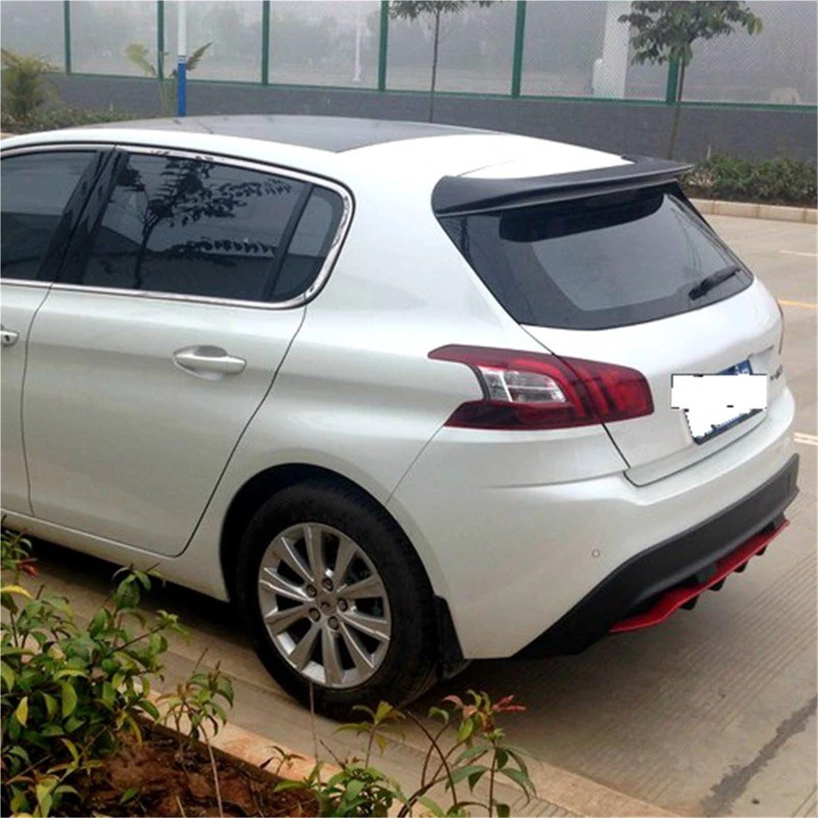 Auto Spoiler Wing Für Peugeot 308 2014 205 Spoiler Abs Kunststoff Auto Schwanz Flügel Dekoration Hinten Stamm Spoiler(Carbon Fiber Pattern) von KIFWGIH