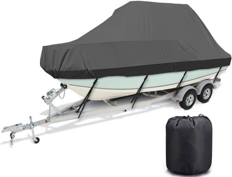 Bootsabdeckung, Marine-Klasse 420D, Oxford-Gewebe, PU-beschichtet, wasserdicht und UV-beständig, Hardtop/V-Typ, Bootsabdeckung (4,3–4,8 m) von KIJyfgTR