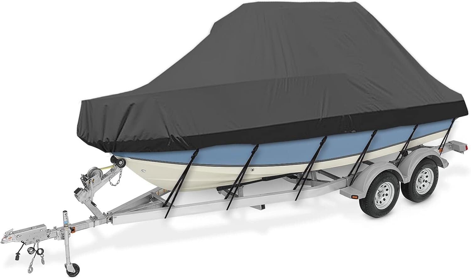 Bootsabdeckung für Hardtop/Topper, 210D Oxford-Gewebe, wasserdicht, UV-geschützt, Trailerable Mega Boat Cover (600 x 230 cm) von KIJyfgTR
