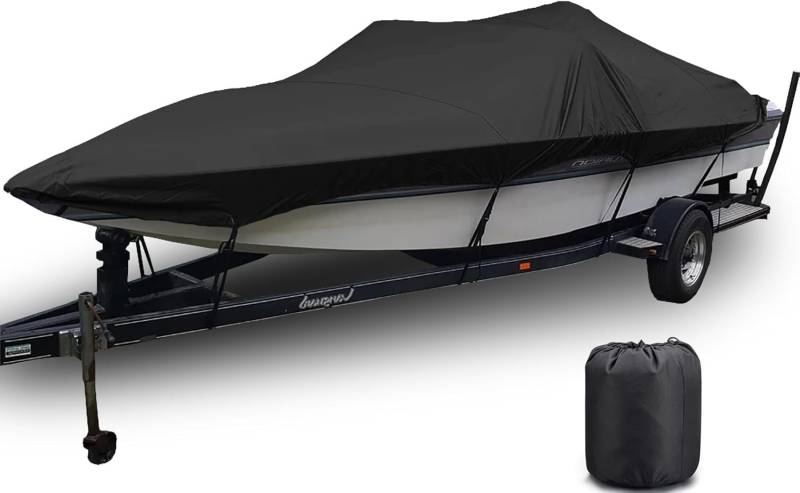Bootsabdeckungen, strapazierfähig, Marinequalität, 600D, für V-Rumpf-Fischrutschen, professionelle Runabouts, 50,8 - 56,9 x 25,9 cm von KIJyfgTR