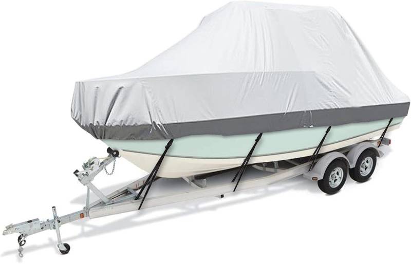 Große Bootsabdeckung, robustes 600D-Oxford-Gewebe, wasserdicht, UV-beständig, Hardtop/Topper, Bootsabdeckung, Trailerable Mega Boat Cover (7,6 - 7,6 m - 7,6 m) von KIJyfgTR