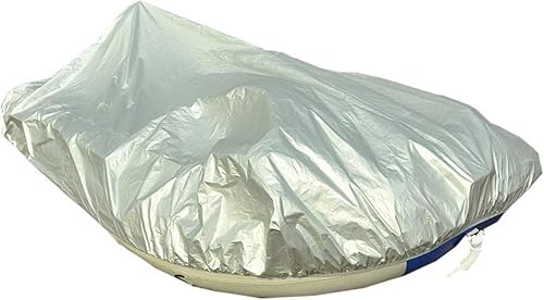 Gummi-Bootsabdeckung, Oxford-Stoff, wasserdicht, UV-Schlauchboot, Aufbewahrungsabdeckung, silberfarben, Yachtabdeckung, Kleidung, U-Boot, Bootsjacke, Schutzabdeckung (4,3 m) von KIJyfgTR