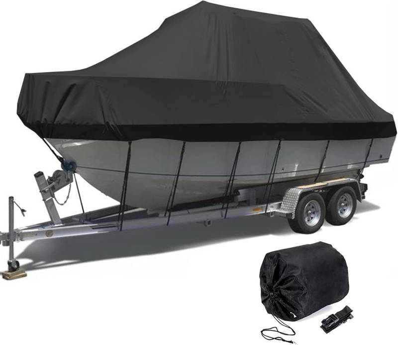 Trailerable Bootsabdeckung für Hardtop/Topper 600D Marine Grade Oxford mit PU-Beschichtung, wasserdicht, UV-beständig, Trailerable Mega Boat Cover von KIJyfgTR