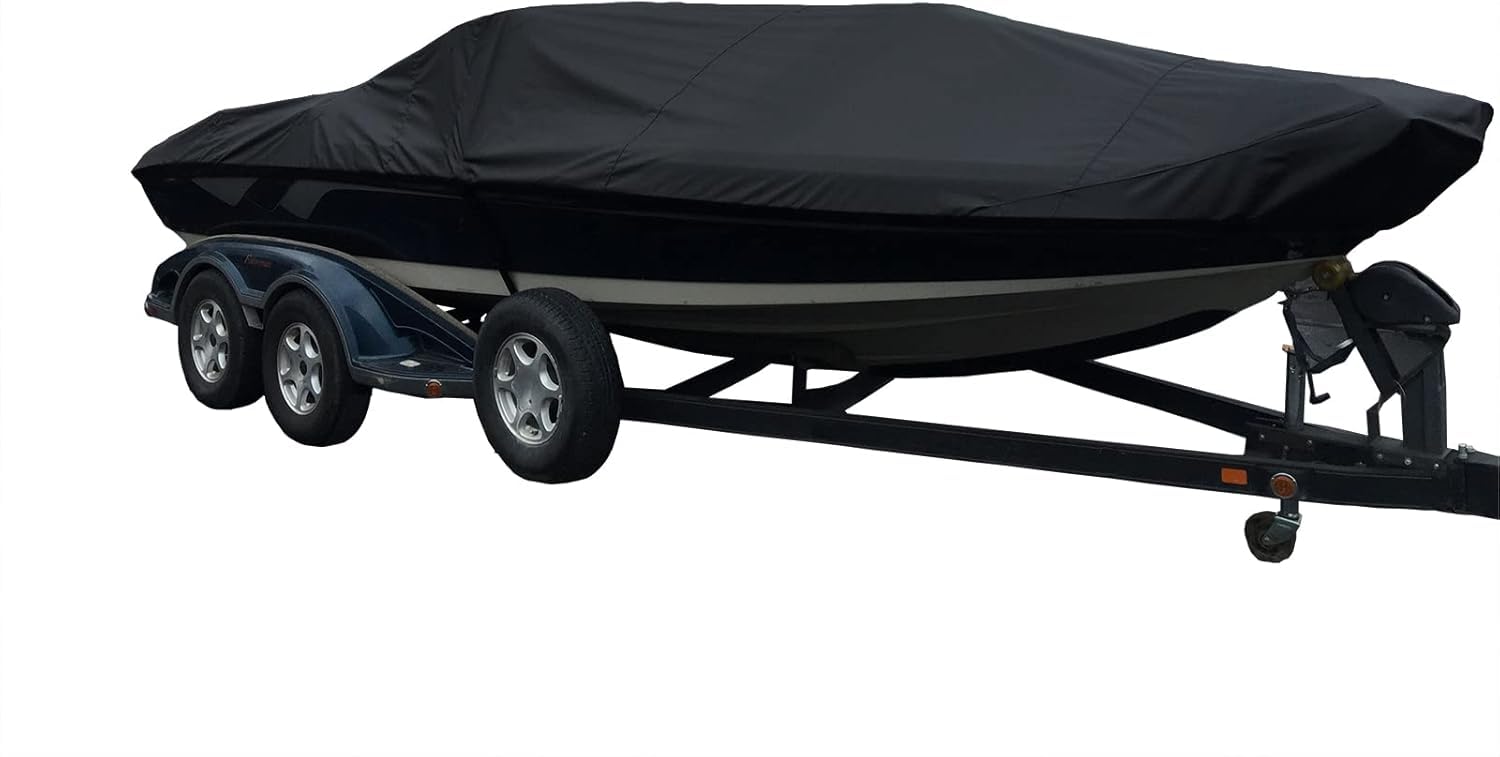 Universelle Bootsabdeckung, robustes 600D-Oxford-Gewebe, wasserdicht, Anhänger-Bootsabdeckung für V-Rumpf, Dreifachrumpf, Bassboote, professioneller Stil, Angelboote Universelle Bootsabdeckung, robustes 600D-Oxford-Gewebe, wasserdicht, Anhänger-Bootsabdeckung für V-Rumpf, Dreifachrumpf, Bassboote, professioneller Stil, Angelboote von KIJyfgTR