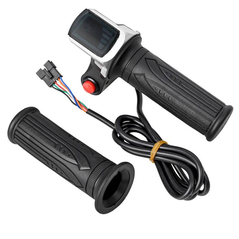 KIKAPA Universal Elektrofahrrad Gasgriff mit LCD-Display Drossel für 36V Twist Drossel Scooter E-Bike Teile von KIKAPA