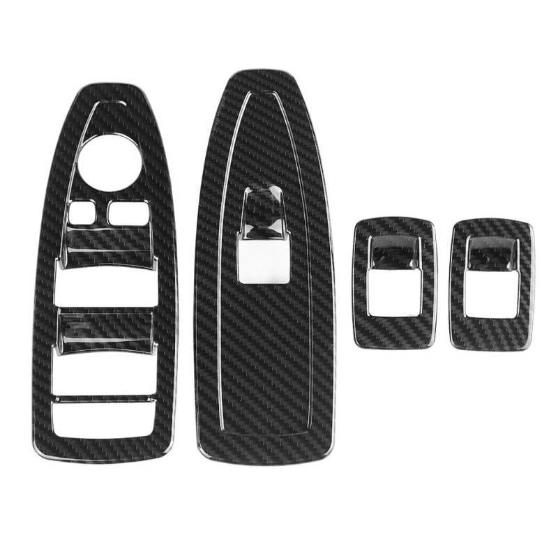 AUTO ABS Kohlefaser Autoinnenraum Autotür Fenster Bedienfeld Abdeckung Autotür Fensterheber Schalter Panel Abdeckung Trim Dekoration Aufkleber Ersatz für X1 2016-2019 + X1 F48 von KIMISS