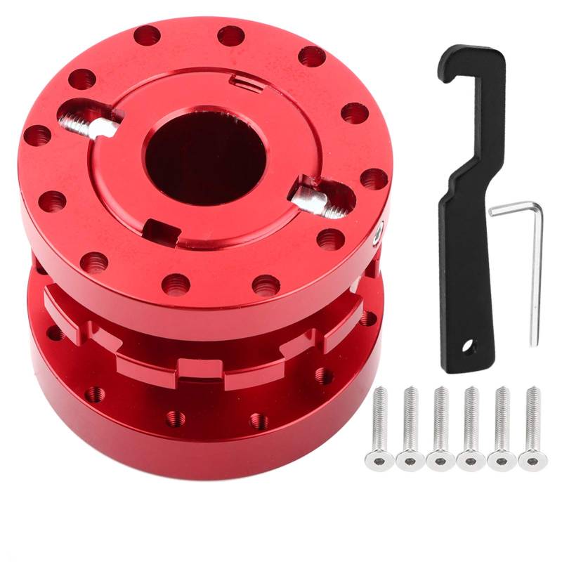 Lenkrad Hub Spacer - Verstellbarer Adapter für optimale Fahrposition von 40mm bis 70mm (Rot) von KIMISS