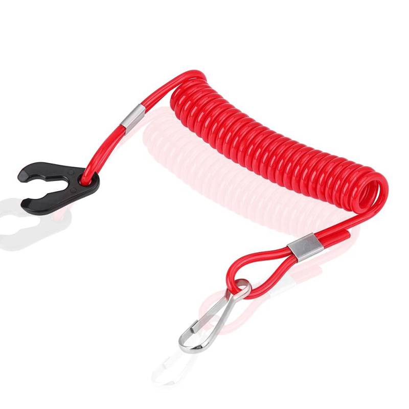 Boot Motor Motor Stop Schalter, Außenborder Motor Zündung Not Stop Schalter Schlüssel Lanyard Seilclip (für All Series) von KIMISS