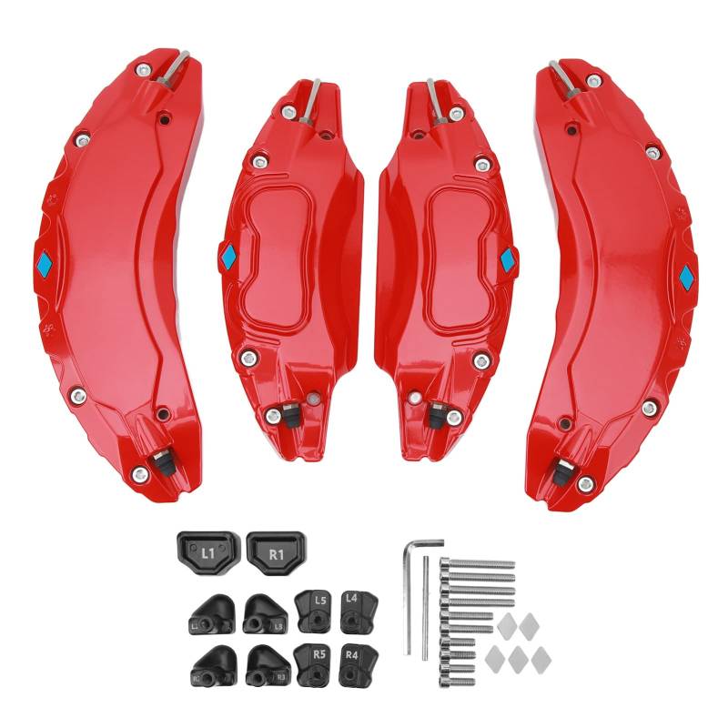 Bremssattelabdeckung für Model 3 18 Zoll 19 Zoll Radnabe 2017-2023 Roter Bremssattelschutz Verbesserter Bremssattelschutz für Scheibenbremsen (Rot) von KIMISS