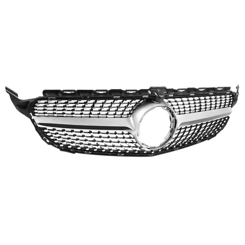 C-Klasse W205 2019 Frontstoßstange mit Diamant-Grill – Verbesserte Optik, Einfache Installation, Bessere Luftzirkulation, Kameraloch, Silbernes ABS von KIMISS