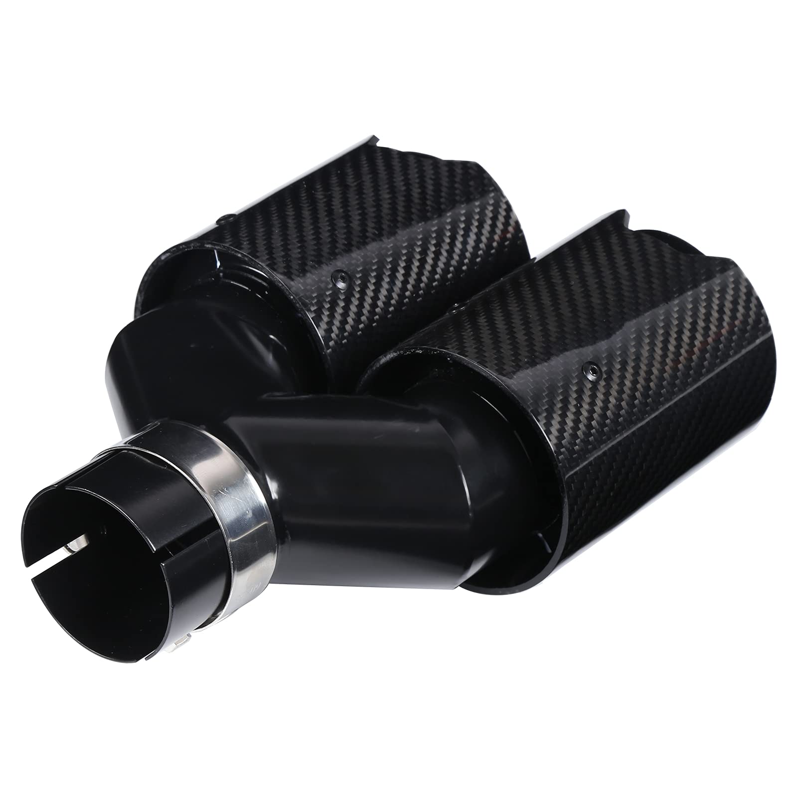 Doppelauspuffspitze, Auto-Endrohr 63 Bis 93 Mm, Y-förmig, 1 in 2, Rechte Seite, Doppelauslass-Auspuffendrohr, Schwarze Kohlefaser für M Performance Doppelauspuffspitze, Auto-Endrohr 63 Bis 93 Mm, Y-förmig, 1 in 2, Rechte Seite, Doppelauslass-Auspuffendrohr, Schwarze Kohlefaser für M Performance von KIMISS