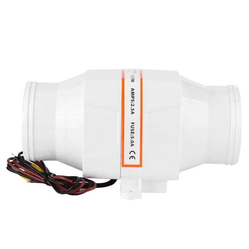 KIMISS Inline-Gebläse, Bootsmotorteile 12V / 24V DC-Luftgebläse 3-Zoll-Inline-Marine-Bilgenluftgebläse Mute Starker Ventilator für Yachtboot-Rv (24 V) (12V) von KIMISS