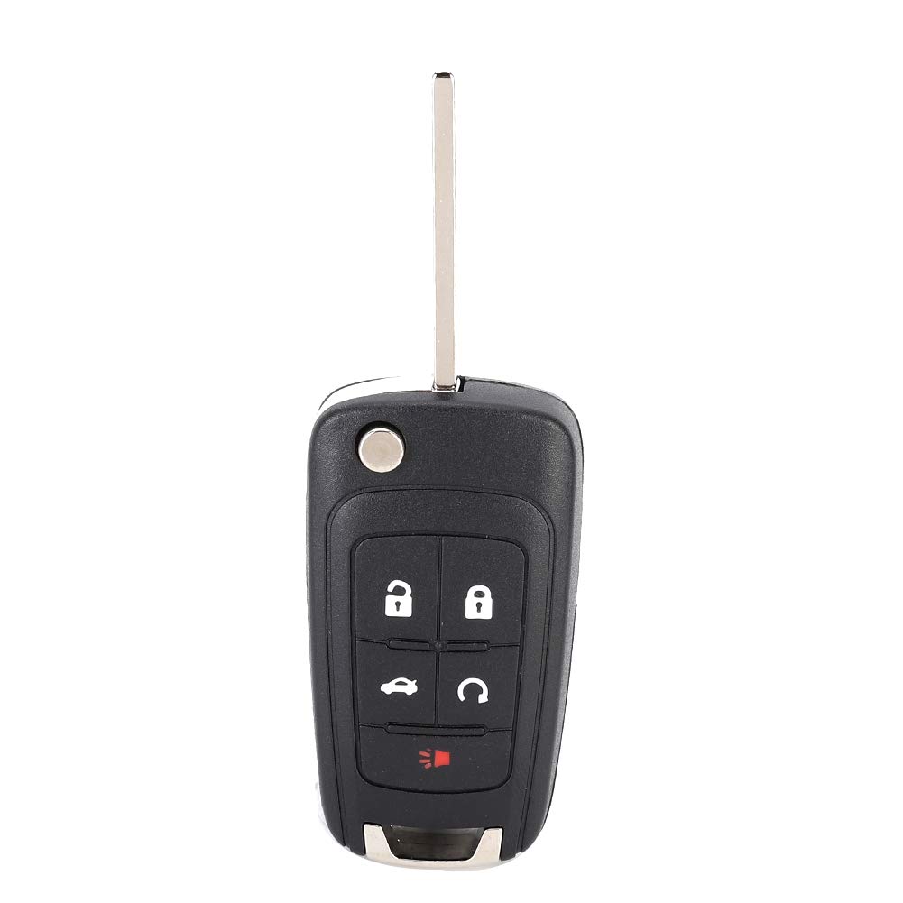 KIMISS 5-Tasten Schlüsselgehäuse Schwarz Autoschlüsselhülle ABS Flip-Schlüsselanhänger-Gehäuse für Camaro 2010-2013 von KIMISS