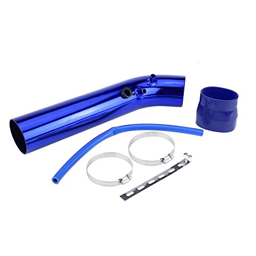 KIMISS 76mm Auto Lufteinlass Rohr, Universal Minderer Vakuumschlauch Lufteinlassfilter Rohr Power Flow Kit Aluminium Silikon Edelstahl(Blau) von KIMISS