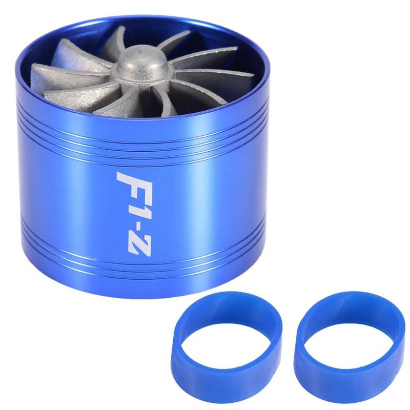 KIMISS Auto Air Intake Turbonator Einzellüfter Turbine Super Gas Fuel Saver Turbo Lufteinlass Turbo 64mm(Blau) von KIMISS