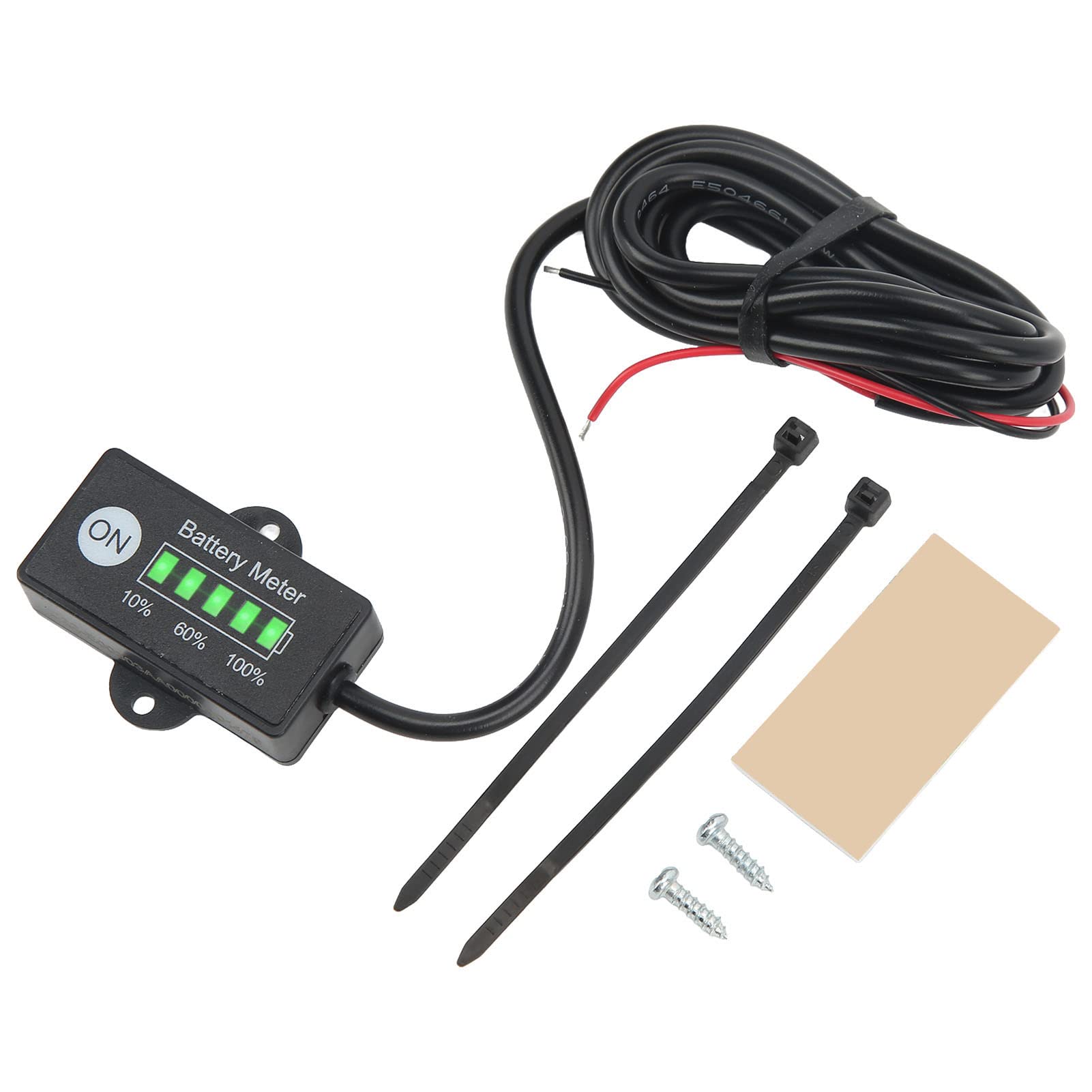 KIMISS Batteriemessgerät, 12 V 24 V 5 LED-Anzeige Batteriekapazitätsmessgerät IP65 Wasserdichter Batteriekapazitätsmonitor mit Automatischer Erkennung von KIMISS