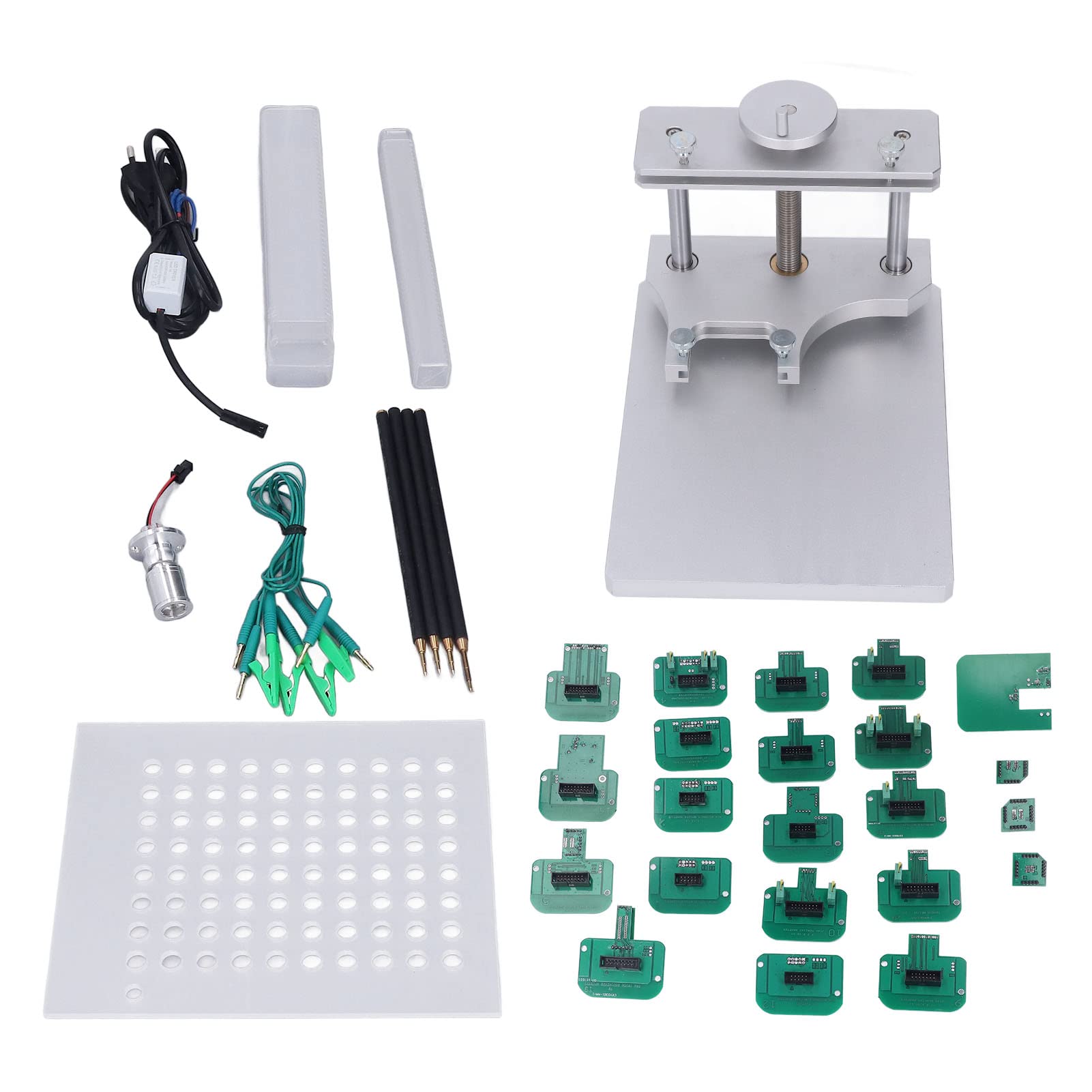 Bdm-Rahmenadapter-Set, Led Bdm-Rahmenset, Led Bdm Frame Probe Pens Adapter Set Auto-Diagnosetest-Tool Eu-Stecker 100‑240 V für Fgtech Bdm100 ECU Programmer Tool von KIMISS