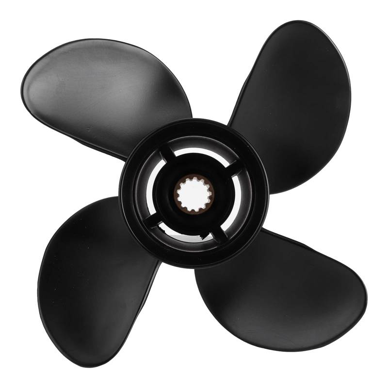 KIMISS Bootsmotorpropeller, Außenbordpropeller Hochdruck 4 Blätter 13 Zahn Aluminiumlegierung Passend für 35-60 PS Motor von KIMISS