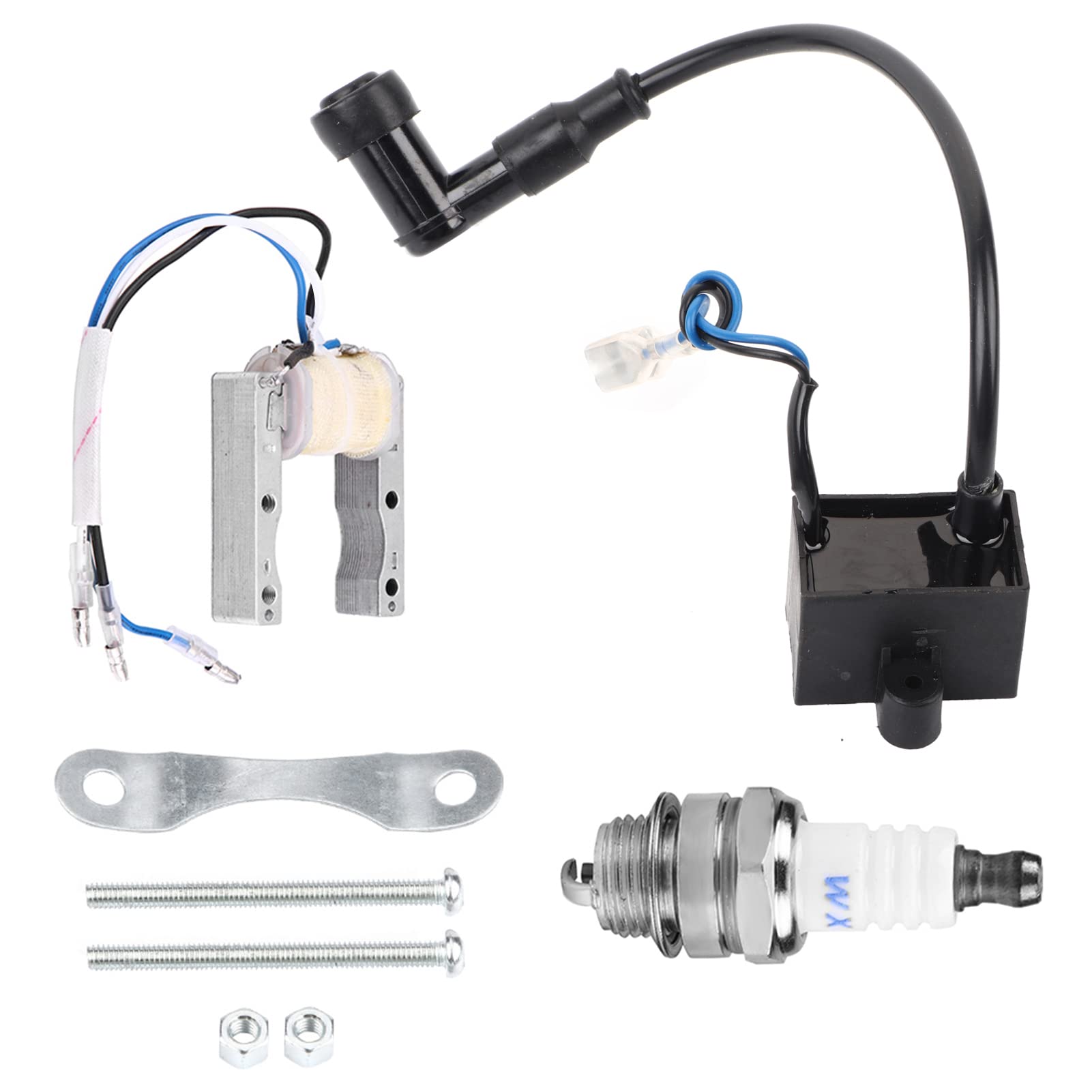 KIMISS Fahrradmotor-Zündung + Fahrradmotor-Zündspule, CDI-Zündspulenmagnet mit Zündkerze für motorisierte Zündkerze für Fahrräder mit 49 cc, 66 cc, 80 cc Automotor KIMISS Fahrradmotor-Zündung + Fahrradmotor-Zündspule, CDI-Zündspulenmagnet mit Zündkerze für motorisierte Zündkerze für Fahrräder mit 49 cc, 66 cc, 80 cc Automotor von KIMISS